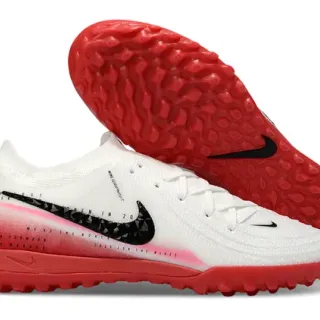 Nike Mercurial Superfly सफेद लाल बुनाई ऊपरी ग्रेडिएंट एकसेंट बैंड टर्फ फुटबॉल जूते
