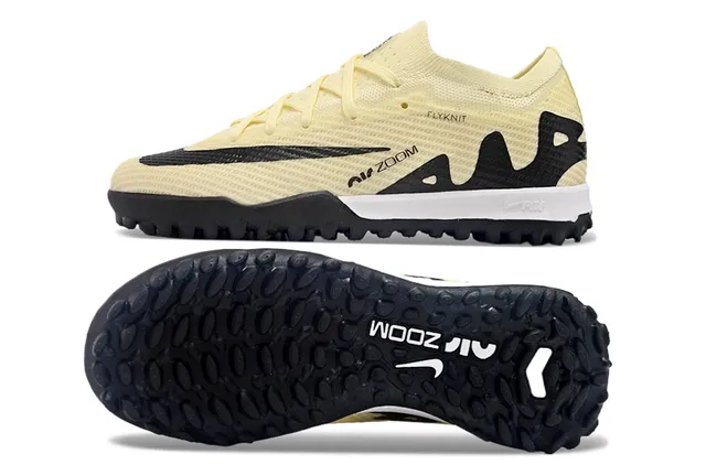 Nike Mercurial Vapor بيج أسود منخفض القطع طبقة اصطناعية أرضية أحذية كرة القدم 19