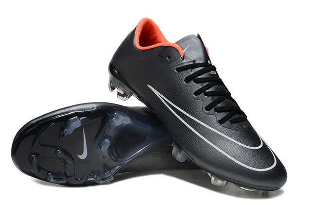 Nike Mercurial Vapor Black Orange Silver Firm-Ground Soccer Shoes 4