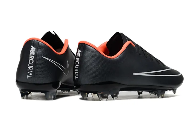 Nike Mercurial Vapor Black Orange Silver Firm-Ground Soccer Shoes 5