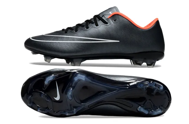 Nike Mercurial Vapor Black Orange Silver Firm-Ground Soccer Shoes 6