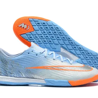 Nike Mercurial Vapor Blue Orange Low-Cut Synthetic Upper Gradient Texture Indoor Soccer Shoes