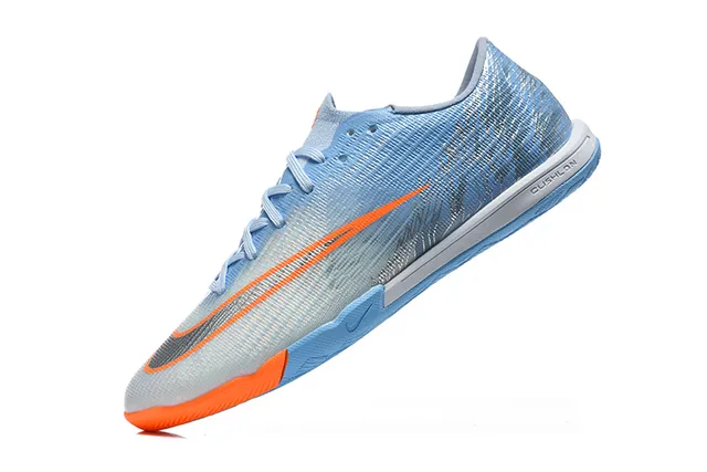 Nike Mercurial Vapor Bleu Orange Basse Haut synthétique Texture gradient Chaussures de football indoor 4