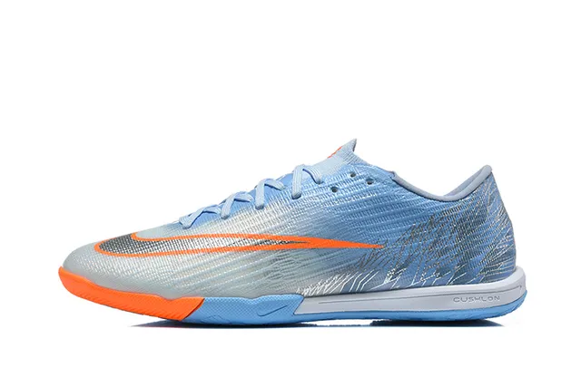 Nike Mercurial Vapor Bleu Orange Basse Haut synthétique Texture gradient Chaussures de football indoor 10