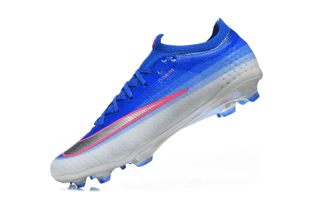 Nike Mercurial Vapor Blue Silver Flyknit Upper Iridescent Sole Firm-Ground Soccer Shoes 4