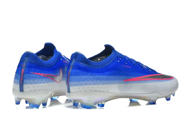 Nike Mercurial Vapor Blue Silver Flyknit Upper Iridescent Sole Firm-Ground Soccer Shoes 5