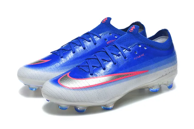 Nike Mercurial Vapor Blue Silver Flyknit Upper Iridescent Sole Firm-Ground Soccer Shoes 8