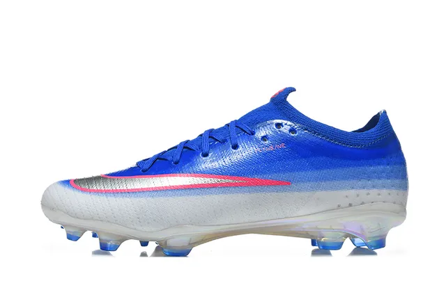 Nike Mercurial Vapor Blue Silver Flyknit Upper Iridescent Sole Firm-Ground Soccer Shoes 10