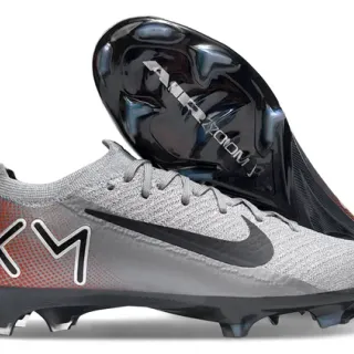 Nike Mercurial Vapor Gray Red Low-Cut Flyknit Upper Gradient Heel Firm-Ground Soccer Shoes