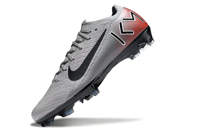 Nike Mercurial Vapor Gray Red Low-Cut Flyknit Upper Gradient Heel Firm-Ground Soccer Shoes 3