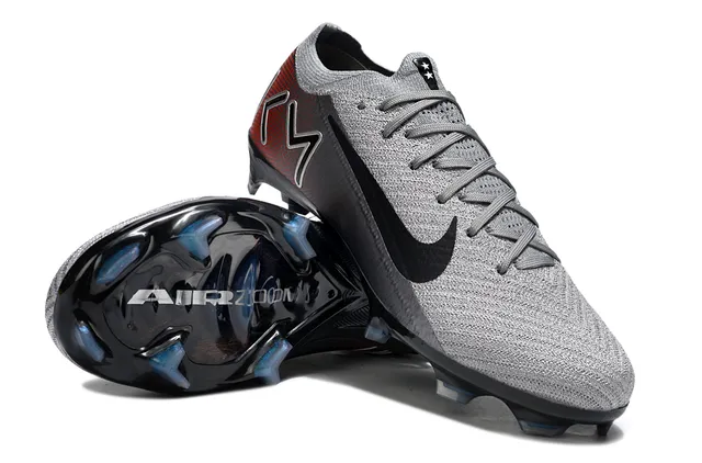 Nike Mercurial Vapor Gray Red Low-Cut Flyknit Upper Gradient Heel Firm-Ground Soccer Shoes 4