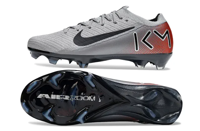 Nike Mercurial Vapor Gray Red Low-Cut Flyknit Upper Gradient Heel Firm-Ground Soccer Shoes 7
