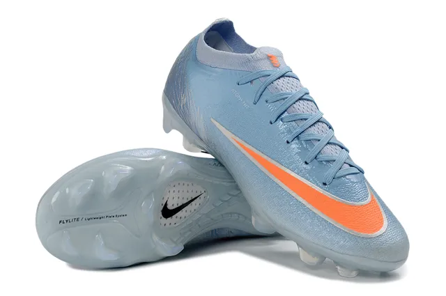 Nike Mercurial Vapor Light Blue Orange Firm-Ground Soccer Shoes 4