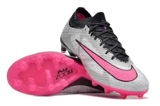 Nike Mercurial Vapor Silver Gray Black Pink Firm-Ground Soccer Shoes 2