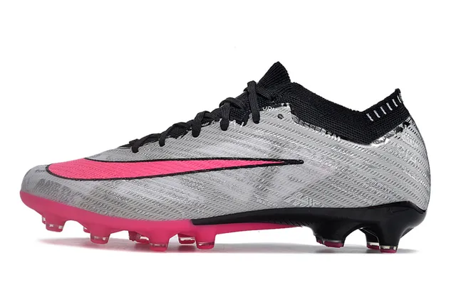 Nike Mercurial Vapor Silver Gray Black Pink Firm-Ground Soccer Shoes 6