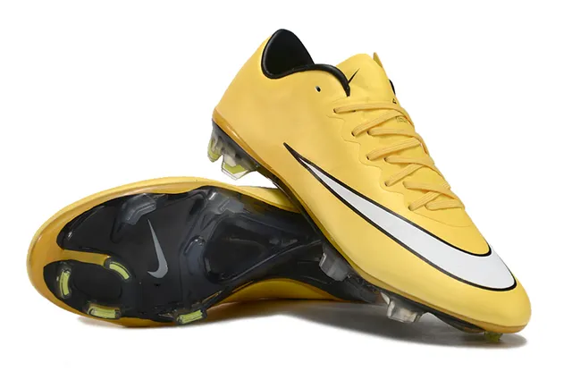 Nike Mercurial Vapor Yellow Black Firm-Ground Soccer Shoes 4