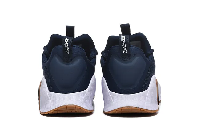 Nike Navy White Knit Upper Sculpted Ridged Midsole Lifestyle Sneakers 4