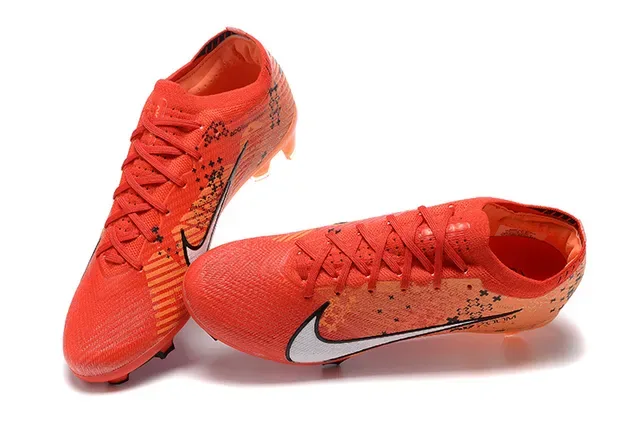 Nike Orange Black Knit Upper Dynamic Fit Collar Firm-Ground Soccer Shoes 2