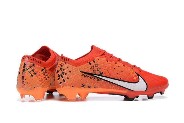 Nike Orange Black Knit Upper Dynamic Fit Collar Firm-Ground Soccer Shoes 5