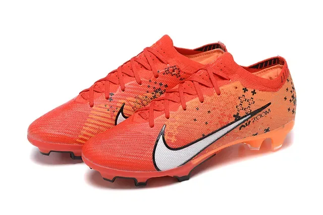 Nike Orange Black Knit Upper Dynamic Fit Collar Firm-Ground Soccer Shoes 8