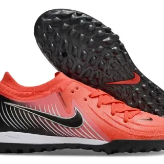 Nike Orange Black Knit Upper Low-Cut Collar Turf Soccer Shoes