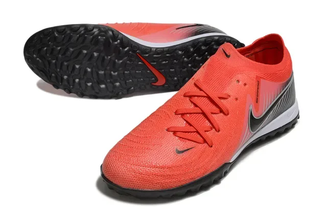 Nike Chaussures de Football Turf Orange Noir Tige Tricot Col Bas 4
