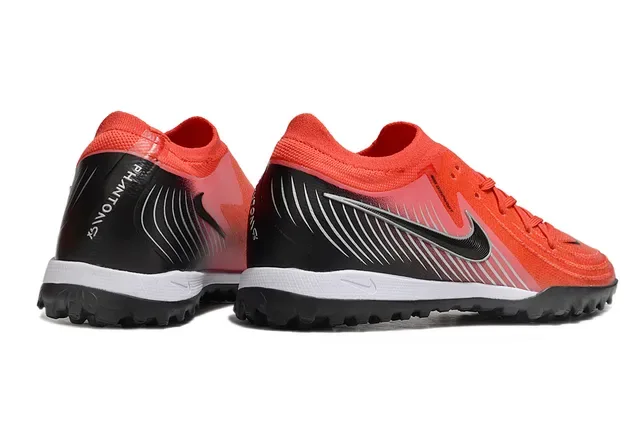 Nike Chaussures de Football Turf Orange Noir Tige Tricot Col Bas 5
