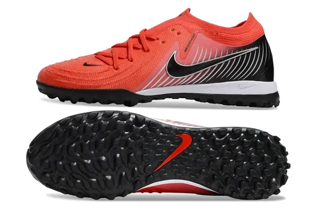 Nike Chaussures de Football Turf Orange Noir Tige Tricot Col Bas 6