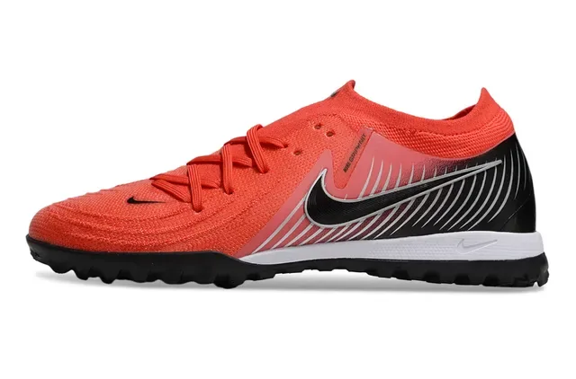 Nike Chaussures de Football Turf Orange Noir Tige Tricot Col Bas 7