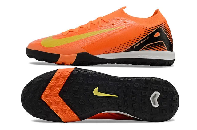 Nike Orange Black Low-Cut Shoe Dynamic Fit Collar Turf Soccer Shoes 6