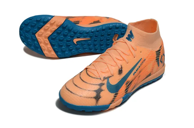 Nike chaussures de football sur gazon orange et bleu upper en knit col sock-fit 3
