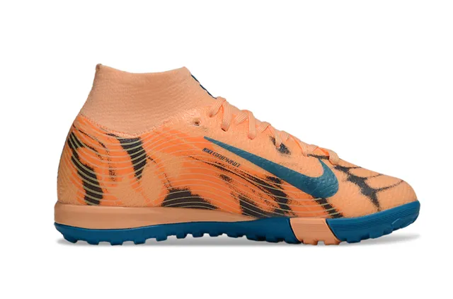 Nike chaussures de football sur gazon orange et bleu upper en knit col sock-fit 5