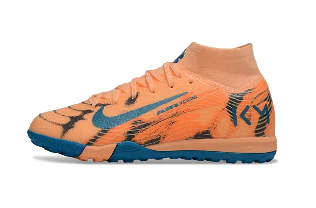 Nike chaussures de football sur gazon orange et bleu upper en knit col sock-fit 6