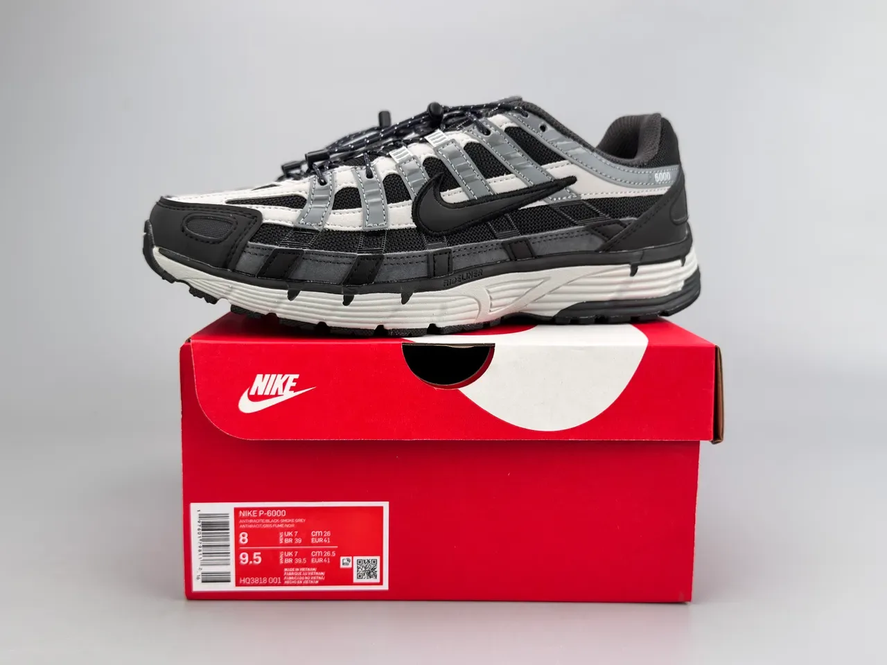 Nike P-6000 Black White Gray Lifestyle Sneakers 2