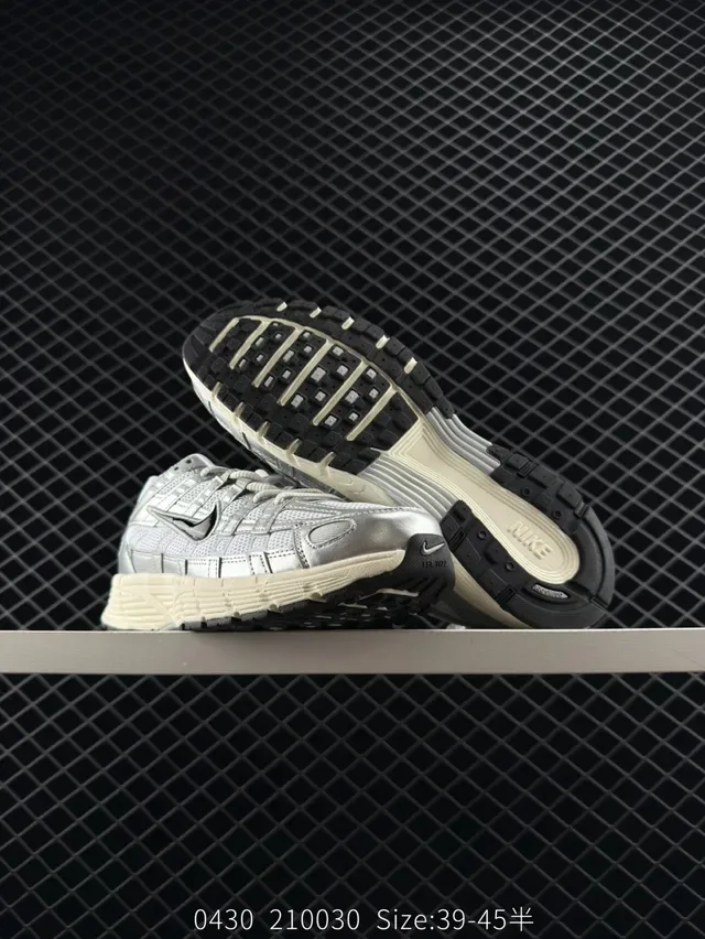 Nike P-6000 Metallic Silver and White Lifestyle Sneakers 3