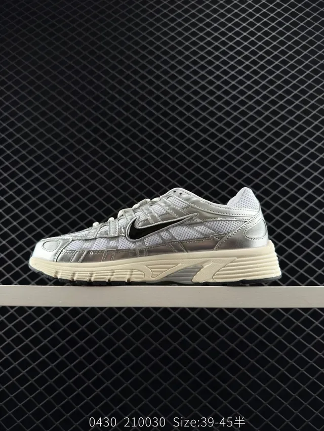 Nike P-6000 Metallic Silver and White Lifestyle Sneakers 7