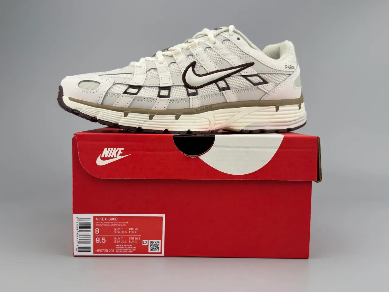 Nike P-6000 Off-White and Brown Lifestyle Sneakers 2