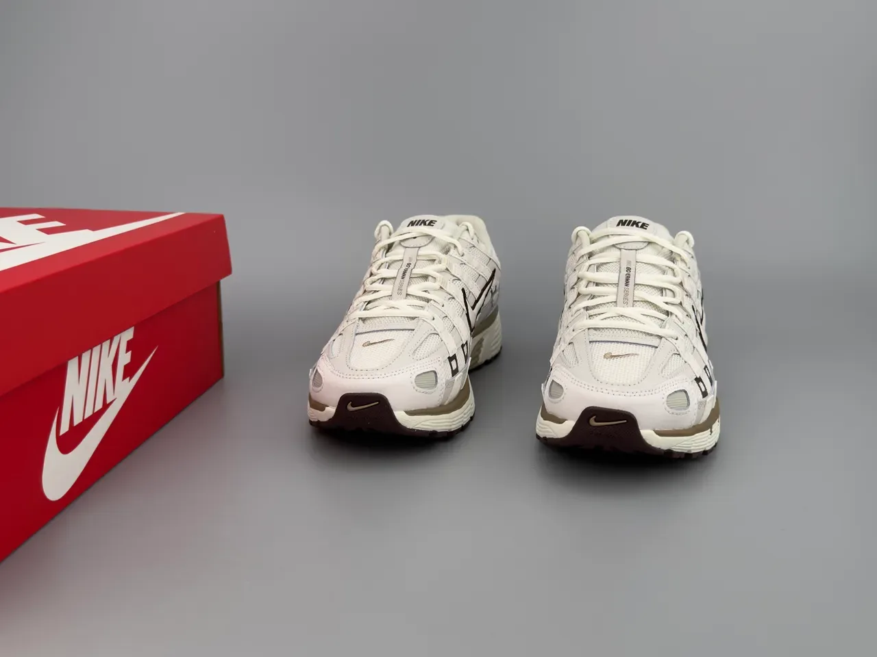 Nike P-6000 Off-White and Brown Lifestyle Sneakers 3