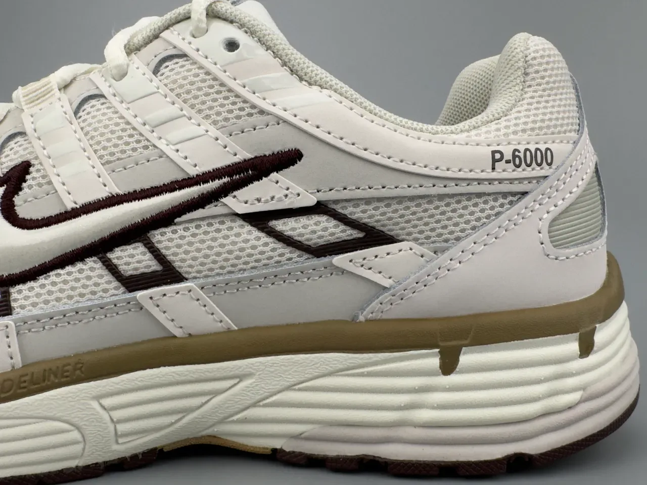Nike P-6000 Off-White and Brown Lifestyle Sneakers 5