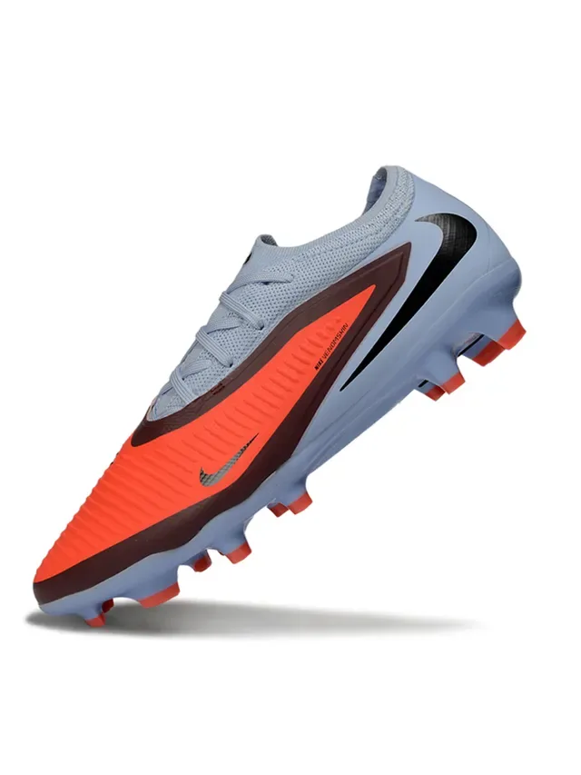 Nike Phantom GT Chaussures de football bleu orange low-cut à empeigne en maille et crampons pour sol ferme 4