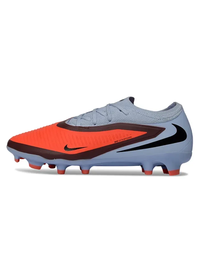 Nike Phantom GT Chaussures de football bleu orange low-cut à empeigne en maille et crampons pour sol ferme 7