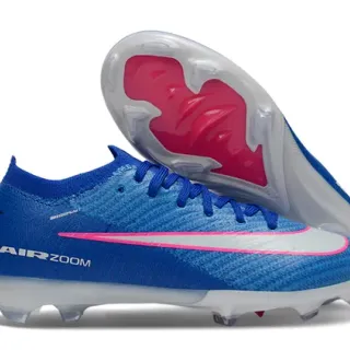 Nike Phantom GT Blue Pink Knit Upper Low-Cut Sock-Fit Collar Firm-Ground Soccer Shoes