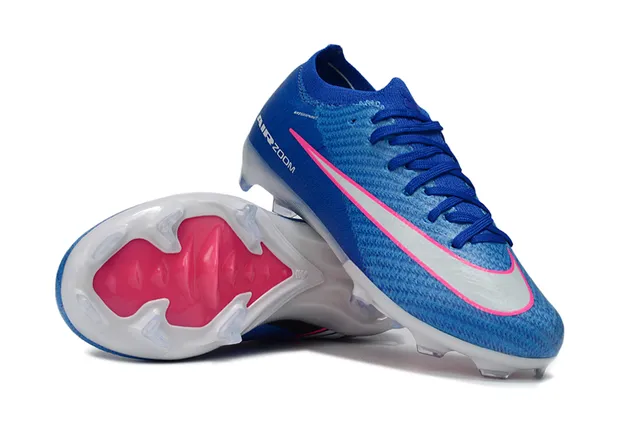 Nike Phantom GT Blue Pink Knit Upper Low-Cut Sock-Fit Collar Firm-Ground Soccer Shoes 2