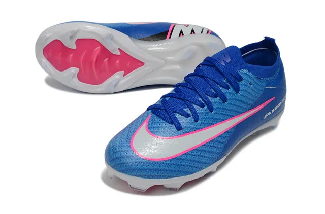 Nike Phantom GT Blue Pink Knit Upper Low-Cut Sock-Fit Collar Firm-Ground Soccer Shoes 3