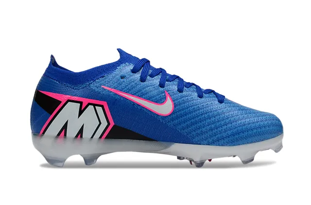 Nike Phantom GT Blue Pink Knit Upper Low-Cut Sock-Fit Collar Firm-Ground Soccer Shoes 5