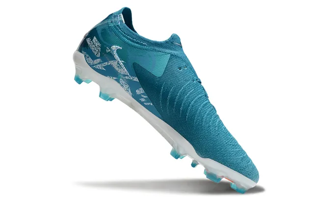 Nike Phantom GT Blue Transparent Knit Upper Asymmetric Lacing Firm-Ground Soccer Shoes 2