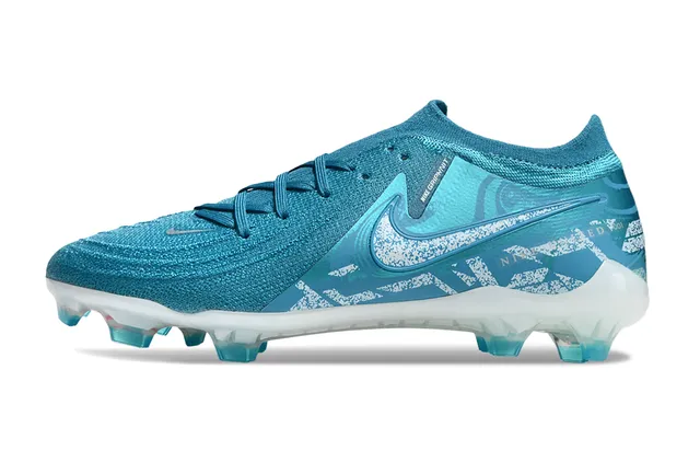 Nike Phantom GT Blue Transparent Knit Upper Asymmetric Lacing Firm-Ground Soccer Shoes 7