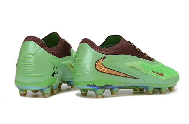 Nike Phantom GT Green Brown Knit Upper Iridescent Sole Plate Firm-Ground Soccer Shoes 5