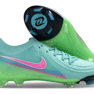 Nike Phantom GT Green Pink Knit Upper Gradient Colorway Firm-Ground Soccer Shoes