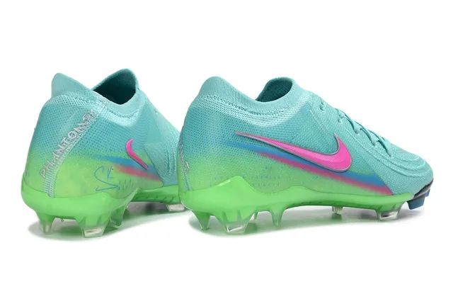 Nike Phantom GT Green Pink Knit Upper Gradient Colorway Firm-Ground Soccer Shoes 5